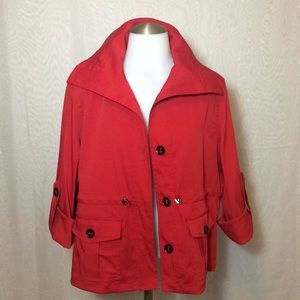Ruby Rd red jacket with pockets
